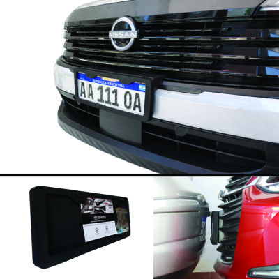 Protector frontal Antibump® Paragolpes y Patente Nissan Kicks  XDM18mm